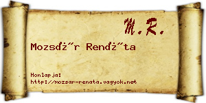 Mozsár Renáta névjegykártya